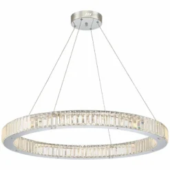 Possini Euro Vesta 35 1/2" Wide Chrome LED Ring Pendant Chandelier -Outlet The Radiantix Store possini euro vesta 35 and one half inch wide chrome led ring pendant chandelier 35c50views4