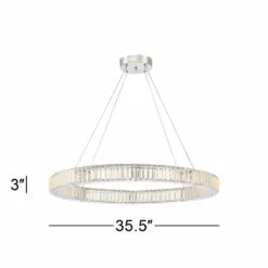 Possini Euro Vesta 35 1/2" Wide Chrome LED Ring Pendant Chandelier -Outlet The Radiantix Store possini euro vesta 35 and one half inch wide chrome led ring pendant chandelier 35c50views5