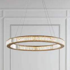Possini Euro Vesta 35 1/2" Wide Gold Crystal LED Pendant Chandelier