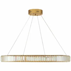 Possini Euro Vesta 35 1/2" Wide Gold Crystal LED Pendant Chandelier -Outlet The Radiantix Store possini euro vesta 35 and one half inch wide gold crystal led pendant chandelier 82h80views4
