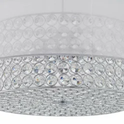 Possini Euro Viviette 20" Wide Chrome And Modern Crystal Pendant Light -Outlet The Radiantix Store possini euro viviette 20 inch wide chrome and modern crystal pendant light 8g479views2