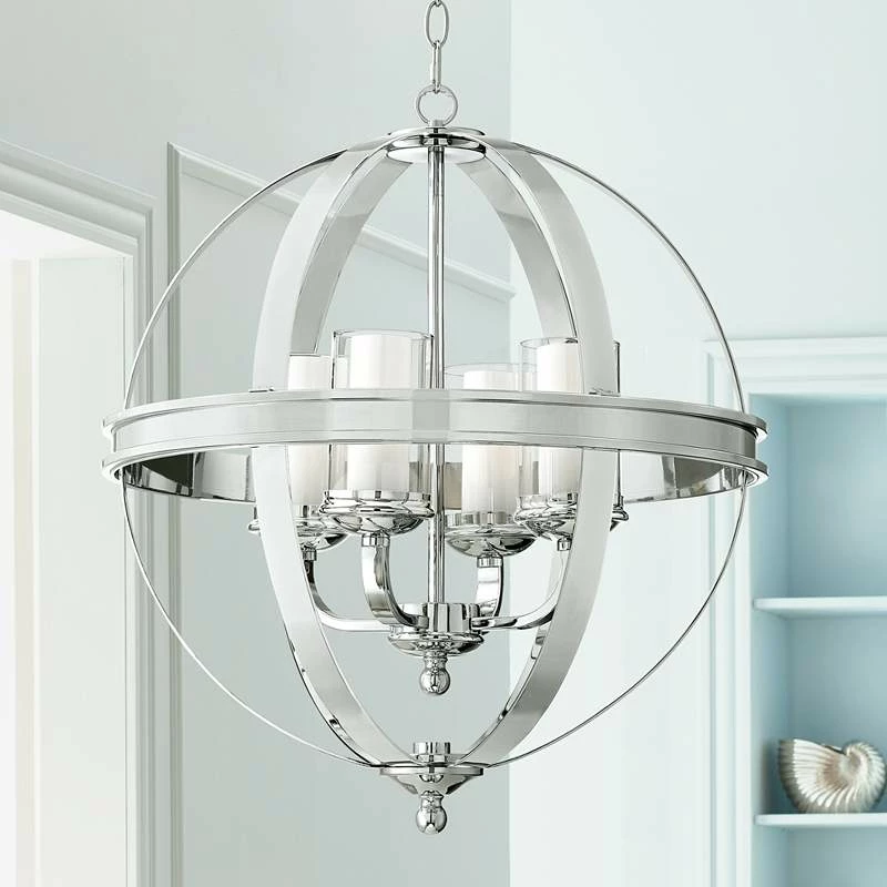 Possini Euro Whencliffe 20 1/2" Wide Chrome Pendant Light 4 Possini Euro Whencliffe 20 1/2" Wide Chrome Pendant Light - Image 2