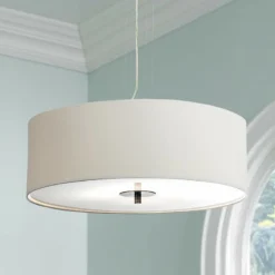 Possini Euro White Four Light 24" Wide Pendant Chandelier