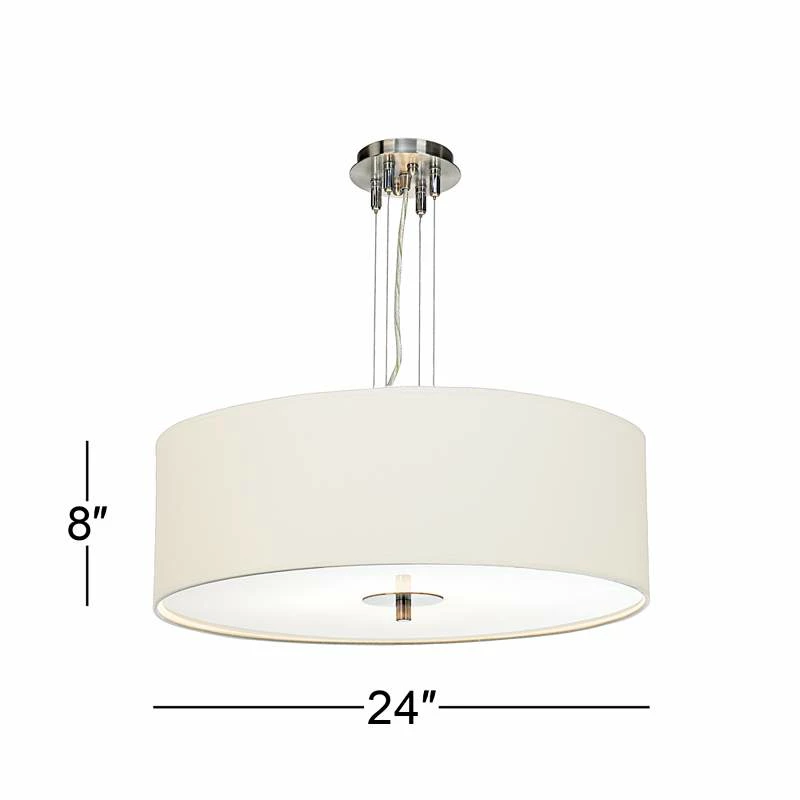 Possini Euro White Four Light 24" Wide Pendant Chandelier 8 Possini Euro White Four Light 24" Wide Pendant Chandelier - Image 6