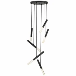 Possini Medley 18" Wide Black And Crystal Multi-Light LED Pendant -Outlet The Radiantix Store possini medley 18 inch wide black and crystal multi light led pendant 519n1views4