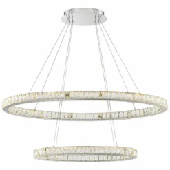 Possini Wainwright 48" Wide Crystal Double-Ring Dimmable LED Pendant 10 Possini Wainwright 48" Wide Crystal Double-Ring Dimmable LED Pendant -Outlet The Radiantix Store possini wainwright 48 inch wide crystal double ring dimmable led pendant 66g07