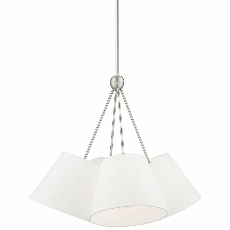 Prato 25" Wide Brushed Nickel 4-Light Pendant Light 3 Prato 25" Wide Brushed Nickel 4-Light Pendant Light
