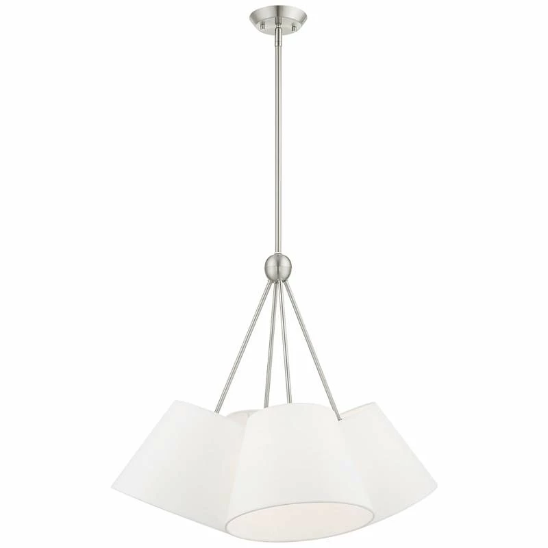 Prato 25" Wide Brushed Nickel 4-Light Pendant Light 6 Prato 25" Wide Brushed Nickel 4-Light Pendant Light - Image 4