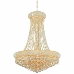 Primo 28" Traditional Gold And Crystal Chandelier By Elegant Lighting -Outlet The Radiantix Store primo 28 inch traditional gold and crystal chandelier by elegant lighting 18v46