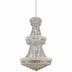 Primo 30" Wide Chrome And Clear Crystal Chandelier -Outlet The Radiantix Store primo 30 inch wide chrome and clear crystal chandelier 8h673