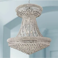 Primo 36" Wide Chrome And Clear Crystal Chandelier