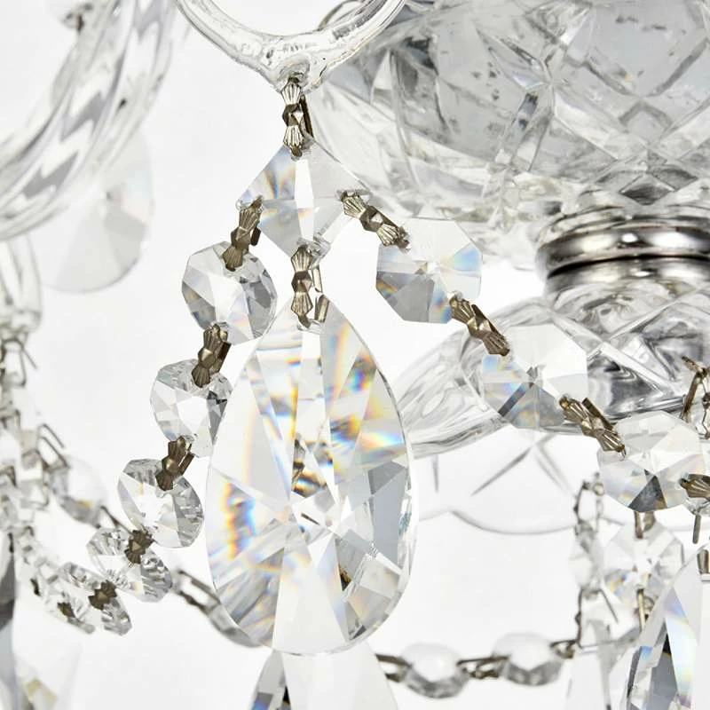 Princeton 17" Wide Chrome And Crystal 4-Light Chandelier 8 Princeton 17" Wide Chrome And Crystal 4-Light Chandelier - Image 6