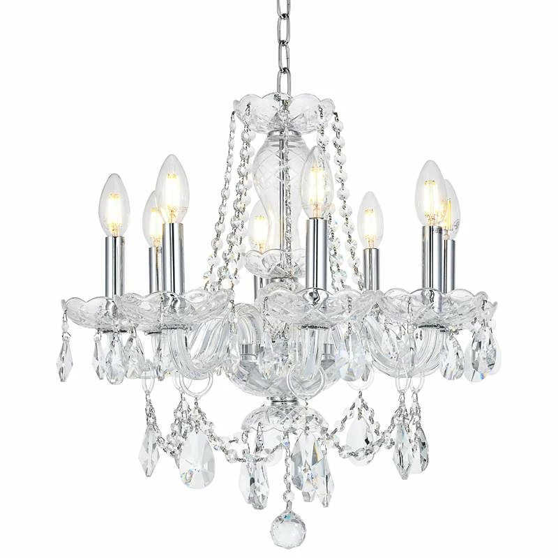Princeton 20" Wide Chrome And Crystal 8-Light Chandelier 3 Princeton 20" Wide Chrome And Crystal 8-Light Chandelier