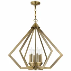 Prism 26" Wide Antique Brass 6-Light Chandelier -Outlet The Radiantix Store prism 26 inch wide antique brass 6 light chandelier 69m13views2