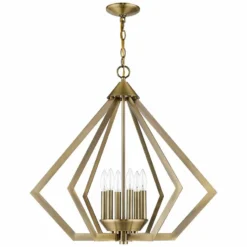 Prism 26" Wide Antique Brass 6-Light Chandelier -Outlet The Radiantix Store prism 26 inch wide antique brass 6 light chandelier 69m13views4