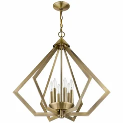 Prism 26" Wide Antique Brass 6-Light Chandelier -Outlet The Radiantix Store prism 26 inch wide antique brass 6 light chandelier 69m13views5
