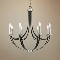 Quoizel Alana 30" Wide 8-Light Mystic Black Chandelier