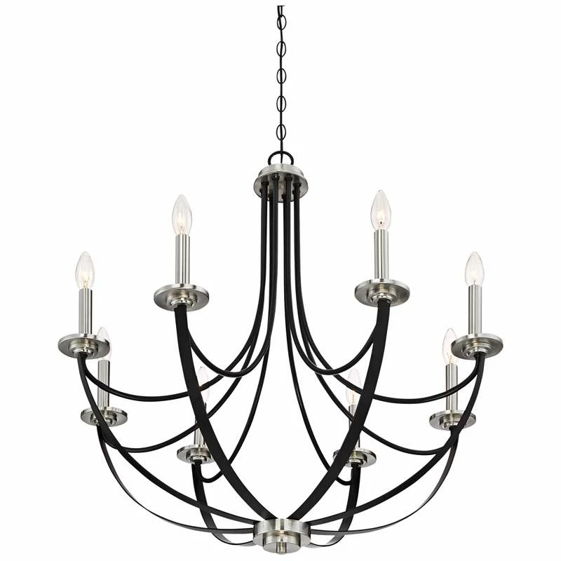 Quoizel Alana 30" Wide 8-Light Mystic Black Chandelier 7 Quoizel Alana 30" Wide 8-Light Mystic Black Chandelier - Image 5
