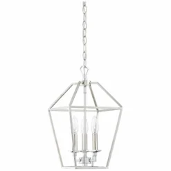 Quoizel Aviary 9 1/2"W Nickel 3-Light Steel Cage Chandelier -Outlet The Radiantix Store quoizel aviary 9 and one half inchw nickel 3 light steel cage chandelier 20g54views2