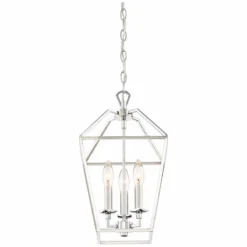 Quoizel Aviary 9 1/2"W Nickel 3-Light Steel Cage Chandelier -Outlet The Radiantix Store quoizel aviary 9 and one half inchw nickel 3 light steel cage chandelier 20g54views4