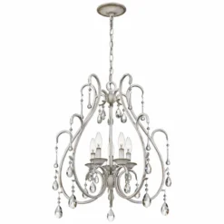 Quoizel Blanca 22 3/4" Wide Antique White 5-Light Chandelier -Outlet The Radiantix Store quoizel blanca 22 and three quarter inch wide antique white 5 light chandelier 67n59views3