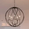 Quoizel Bryn 24" 5-Light Open Globe Black And Antique Nickel Pendant