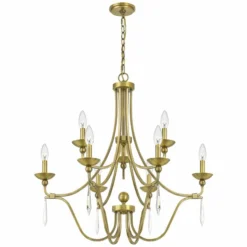 Quoizel Joules 32" Wide Aged Brass 9-Light Chandelier -Outlet The Radiantix Store quoizel joules 32 inch wide aged brass 9 light chandelier 86c76views1