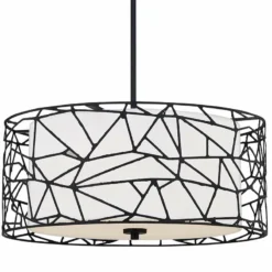 Quoizel Newcastle 23 1/2" Wide Matte Black 4-Light Pendant -Outlet The Radiantix Store quoizel newcastle 23 and one half inch wide matte black 4 light pendant 99p22views1