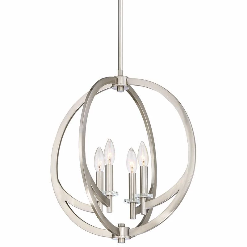 Quoizel Orion 18"W Brushed Nickel 4-Light Steel Pendant 4 Quoizel Orion 18"W Brushed Nickel 4-Light Steel Pendant - Image 2