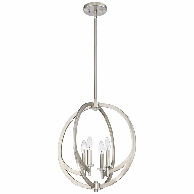 Quoizel Orion 18"W Brushed Nickel 4-Light Steel Pendant 5 Quoizel Orion 18"W Brushed Nickel 4-Light Steel Pendant - Image 3