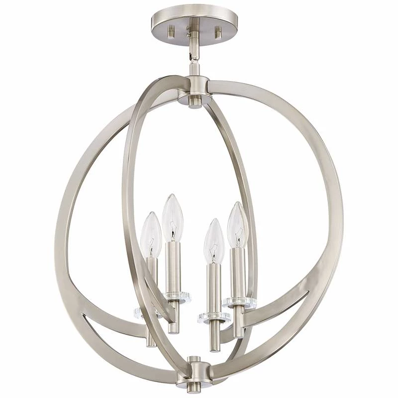 Quoizel Orion 18"W Brushed Nickel 4-Light Steel Pendant 6 Quoizel Orion 18"W Brushed Nickel 4-Light Steel Pendant - Image 4