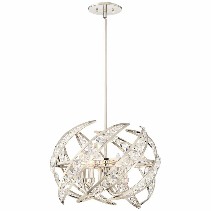 Quoizel Platinum Crescent 18" Wide Nickel 4-Light Modern Pendant Light 5 Quoizel Platinum Crescent 18" Wide Nickel 4-Light Modern Pendant Light - Image 3