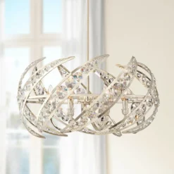 Quoizel Platinum Crescent 24 1/2" Nickel 6-Light Modern Pendant Light