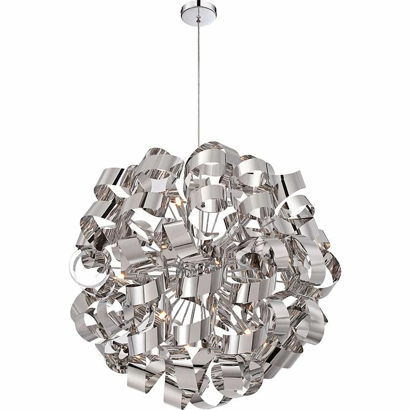 Quoizel Ribbons 31" Wide Polished Chrome Pendant 5 Quoizel Ribbons 31" Wide Polished Chrome Pendant - Image 3