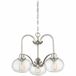 Quoizel Trilogy 22" Wide Brushed Nickel 3-Light Chandelier