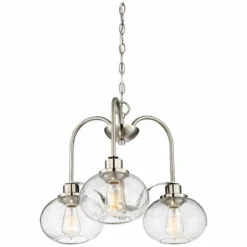 Quoizel Trilogy 22" Wide Brushed Nickel 3-Light Chandelier -Outlet The Radiantix Store quoizel trilogy 22 inch wide brushed nickel 3 light chandelier 18t83views2