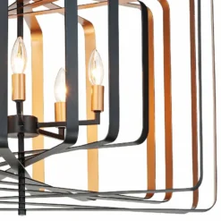 Maxim Radial 30" Wide Rectangular Black Gold 5-Light Modern Pendant Light -Outlet The Radiantix Store radial 30 inch wide rectangular black gold 5 light modern pendant light 82n40views1