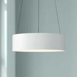 Radiant 15" Wide White LED Drum Pendant Light