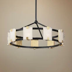 Maxim Radiant 26 3/4" Wide Black And Gold Leaf LED Pendant Light