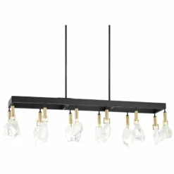 Rare Elements 20 1/2"W Sand Coal 12-Light LED Island Pendant