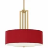 Red Faux Silk Carey 24" Gold 4-Light Chandelier -Outlet The Radiantix Store red faux silk carey 24 inch gold 4 light chandelier 718j6