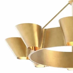 Reeve 37 1/2" Wide Vintage Gold Leaf 8-Light Chandelier -Outlet The Radiantix Store reeve 37 and one half inch wide vintage gold leaf 8 light chandelier 355e0views1
