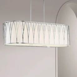 Regal Terrace 42"W Polished Nickel LED Island Pendant Light