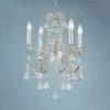 Regis 17 1/2" Wide Olde Silver Crystal 4-Light Chandelier -Outlet The Radiantix Store regis 17 and one half inch wide olde silver crystal 4 light chandelier 8t427cropped
