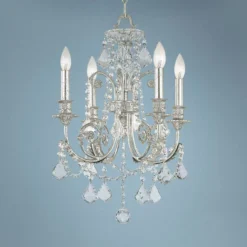 Regis 17 1/2" Wide Olde Silver Crystal 4-Light Chandelier