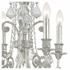 Regis 17 1/2" Wide Olde Silver Crystal 4-Light Chandelier -Outlet The Radiantix Store regis 17 and one half inch wide olde silver crystal 4 light chandelier 8t427views1
