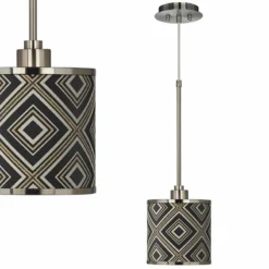 Rhythm Giclee Brushed Nickel Mini Pendant Light