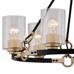 Richmond 25 1/2" Wide Matte Black 6-Light Chandelier -Outlet The Radiantix Store richmond 25 and one half inch wide matte black 6 light chandelier 853h1views1