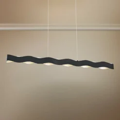 Ripple 48 1/2" Wide Black LED Kitchen Island Light Pendant