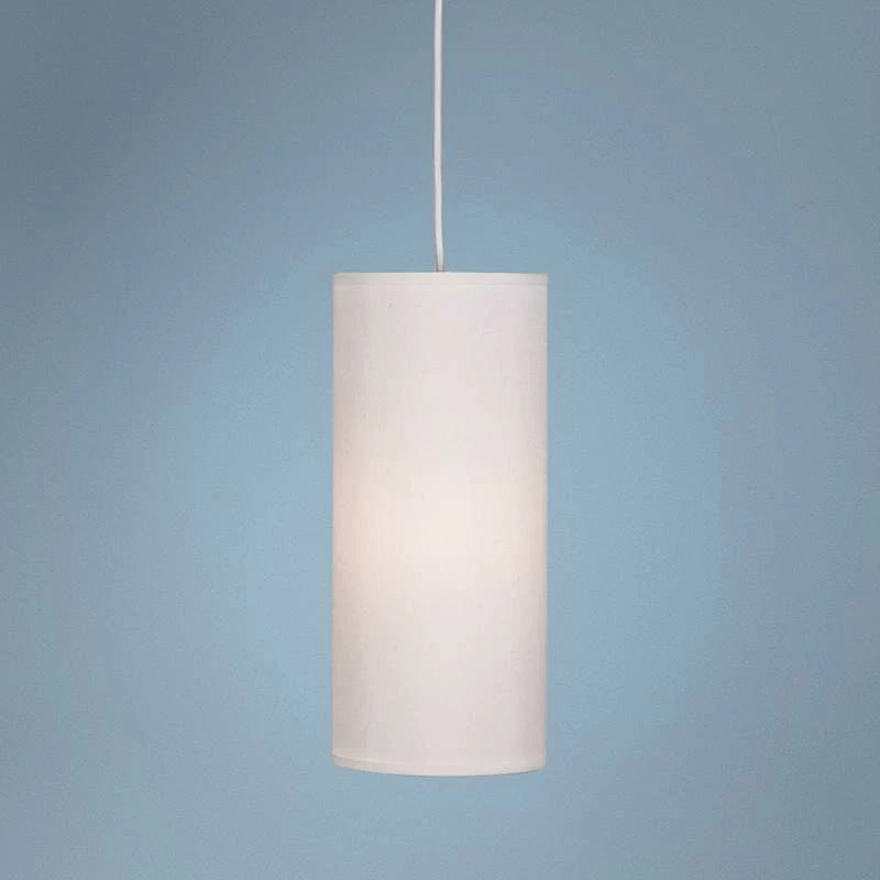 Robert Abbey Elena 6" Wide Pearl Fabric Shade Mini Pendant 3 Robert Abbey Elena 6" Wide Pearl Fabric Shade Mini Pendant